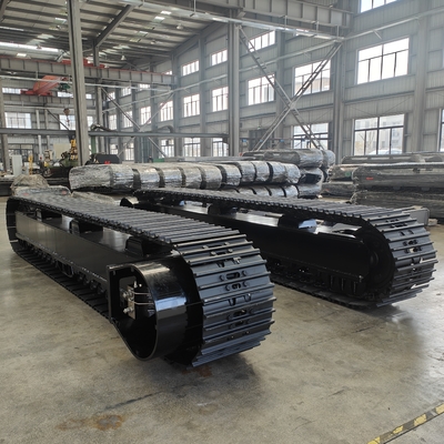 Multifunktioneel kruipend graafmachine graafmachine bulldozer onderdelen op maat rubber/staal spoor onderstel met dozer blad
