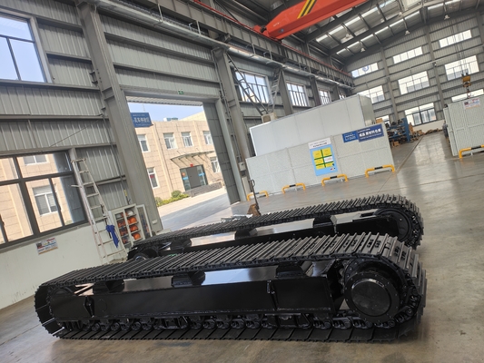 Multifunktioneel kruipend graafmachine graafmachine bulldozer onderdelen op maat rubber/staal spoor onderstel met dozer blad