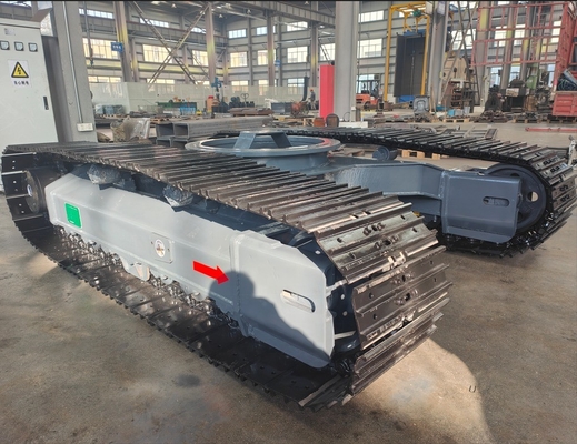 Onderstel van een middelgrote roterende staalkrultraject voor een getrokken chassis van een graafmachine