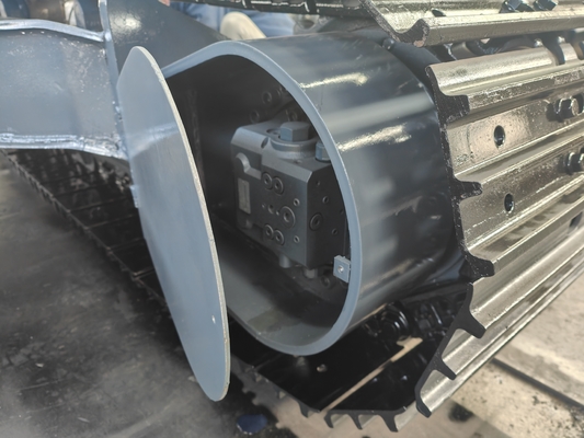 Onderstel van een middelgrote roterende staalkrultraject voor een getrokken chassis van een graafmachine