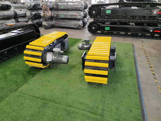 Onderstel van stalen sporen met hydraulische transmissie voor graafmachines en boormachines